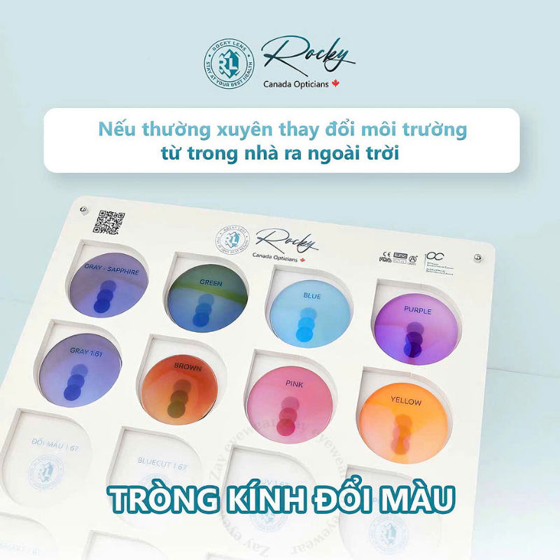 Tròng Kính Đổi Màu Rocky Canada: Đổi Màu Thời Thượng - Lọc Ánh Sáng Xanh