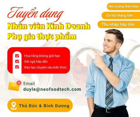 TUYỂN DỤNG NHÂN VIÊN KINH DOANH PHỤ GIA THỰC PHẨM