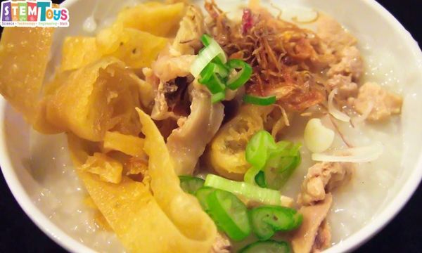 Cháo thịt gà rau ngót