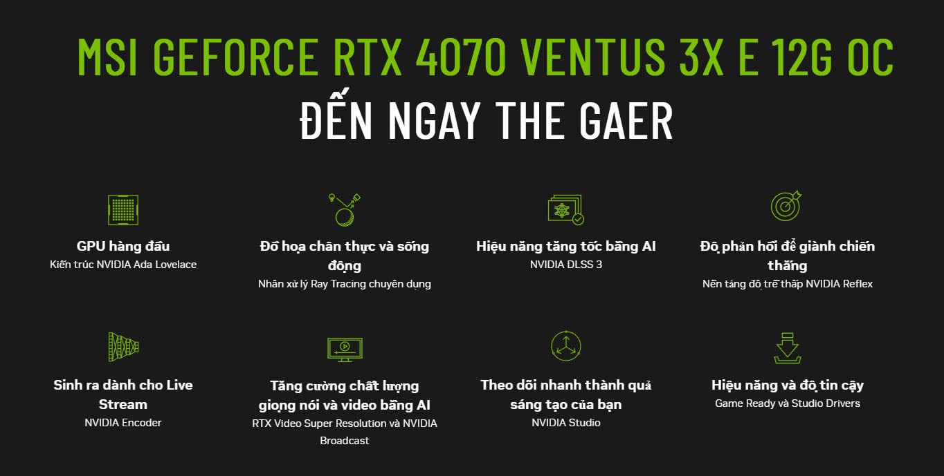 Card màn hình MSI GeForce RTX 4070 VENTUS 3X E 12G OC
