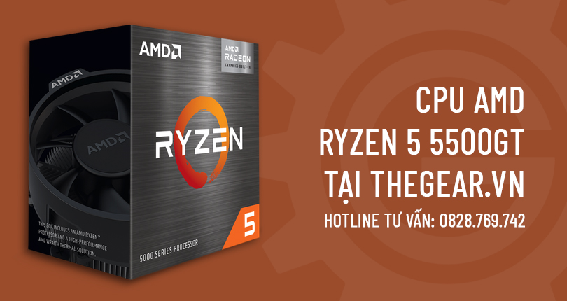 Bộ vi xử lý AMD Ryzen 5 5500GT / 3.6GHz Boost 4.4GHz / 6 nhân 12 luồng / 19MB / AM4