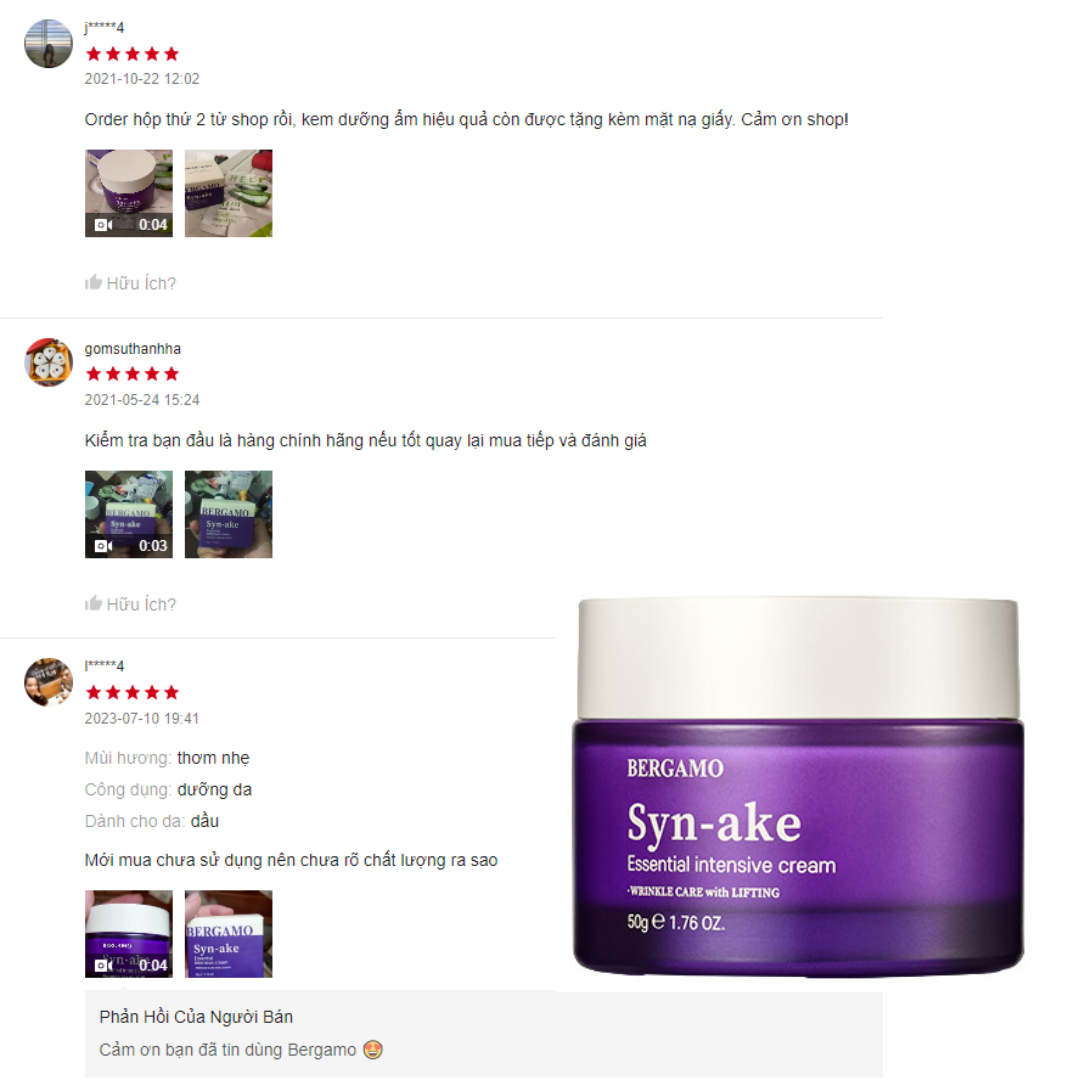 khách hàng nói gì về kem dưỡng nọc rắn synake