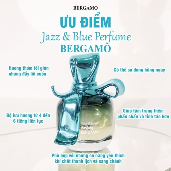 NƯỚC HOA BERGAMO MÀU XANH NGỌC BERGAMO JAZZ&BLUE PERFUME 30ML 2