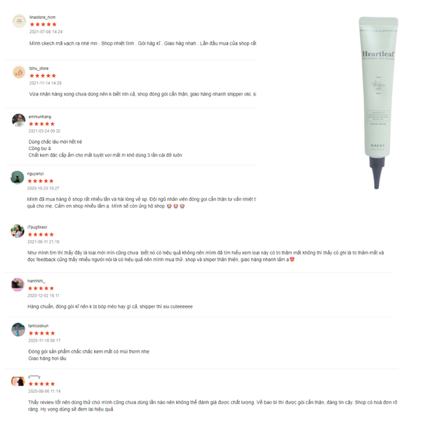 KEM DƯỠNG MẮT DIẾP CÁ NAEXY HEARTLEAF RECOVERY EYE CREAM 40ML 3