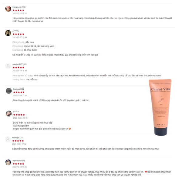 SỬ DỤNG SỮA RỬA MẶT NAEXY CARROT VITA RECOVERY CLEANSING FOAM 100ML 3