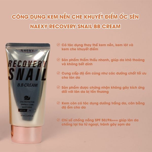 kem nền che khuyết điểm ốc sên naexy 3