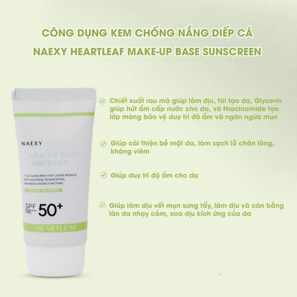 kem chống nắng diếp cá naexy hearleaf make-up 3