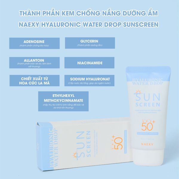 Kem chống nắng Naexy Hyaluronic Water Drop 2