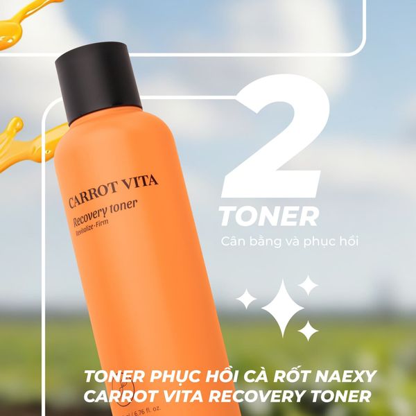 Cân bằng phục hồi cùng Toner phục hồi cà rốt Naexy Carrot Vita Recovery Toner