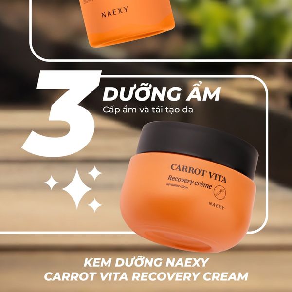 Dưỡng ẩm cùng kem dưỡng Naexy Carrot Vita Recovery Ecovery Cream