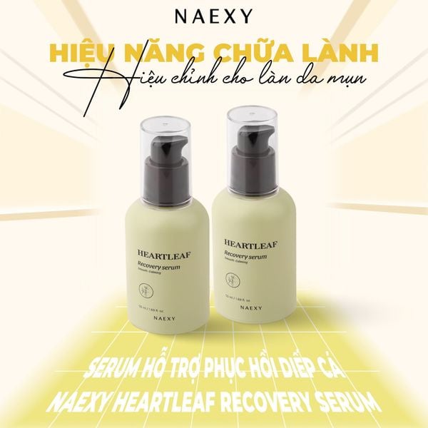 Hiệu chỉnh cho làn da mụn: Serum phục hồi diếp cá Naexy Heartleaf Recovery Serum