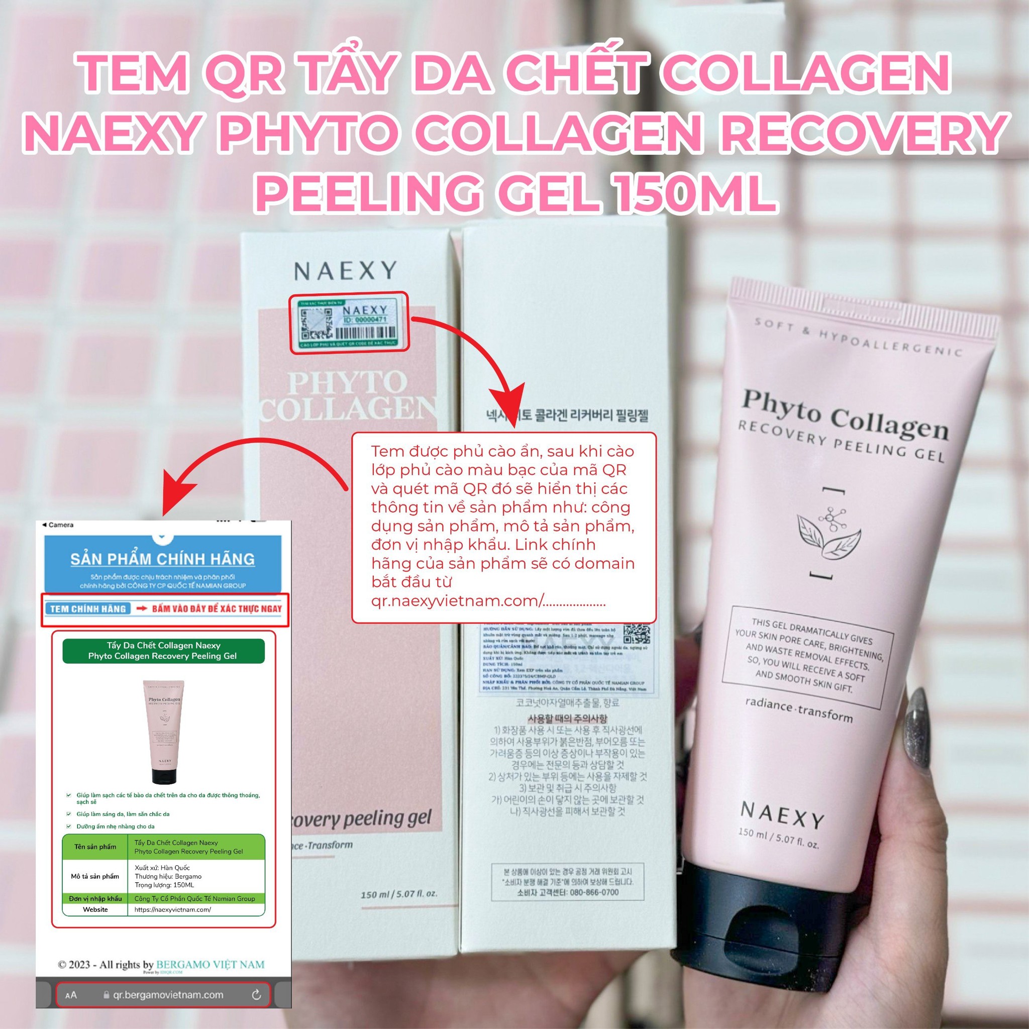 CÁCH PHÂN BIỆT TẨY DA CHẾT COLLAGEN NAEXY PHYTO COLLAGEN RECOVERY PEELING GEL 150ML CHÍNH HÃNG