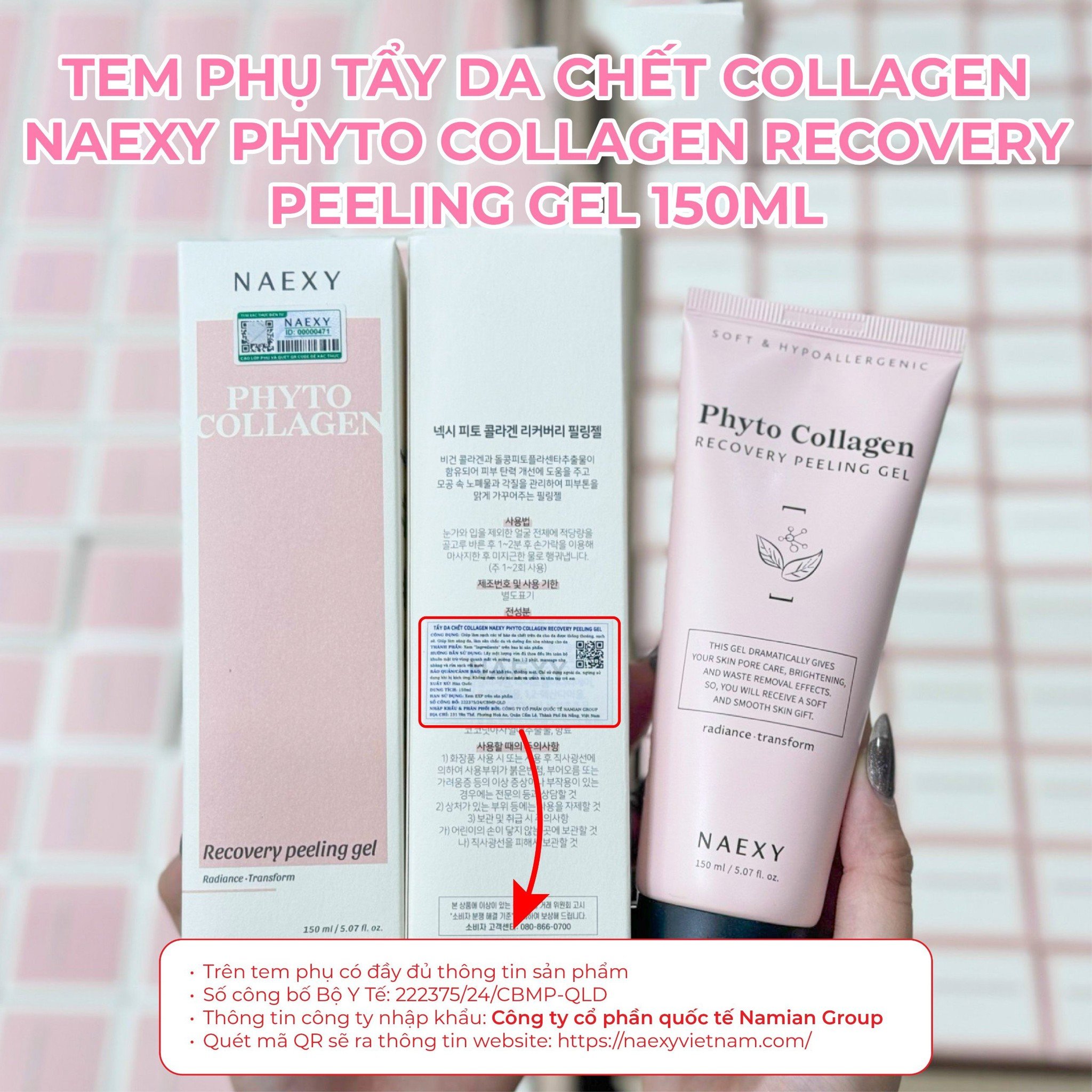 CÁCH PHÂN BIỆT TẨY DA CHẾT COLLAGEN NAEXY PHYTO COLLAGEN RECOVERY PEELING GEL 150ML CHÍNH HÃNG 1