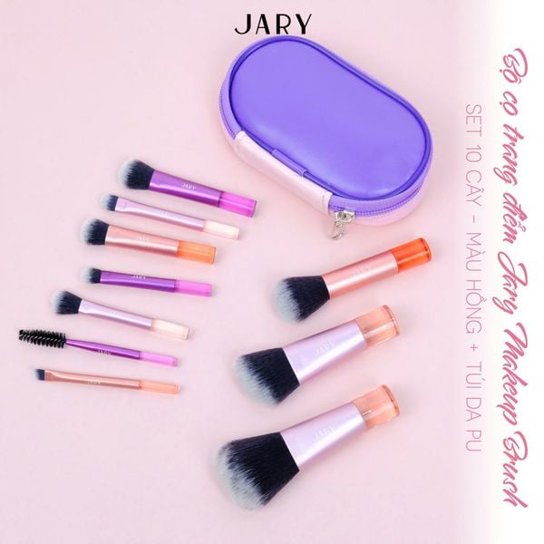 BỘ CỌ TRANG ĐIỂM JARY MAKEUP BRUSH 10 CÂY MÀU CẦU VỒNG 1