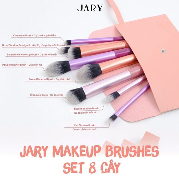 set 8 cây bộ cọ jary màu cầu vồng 3