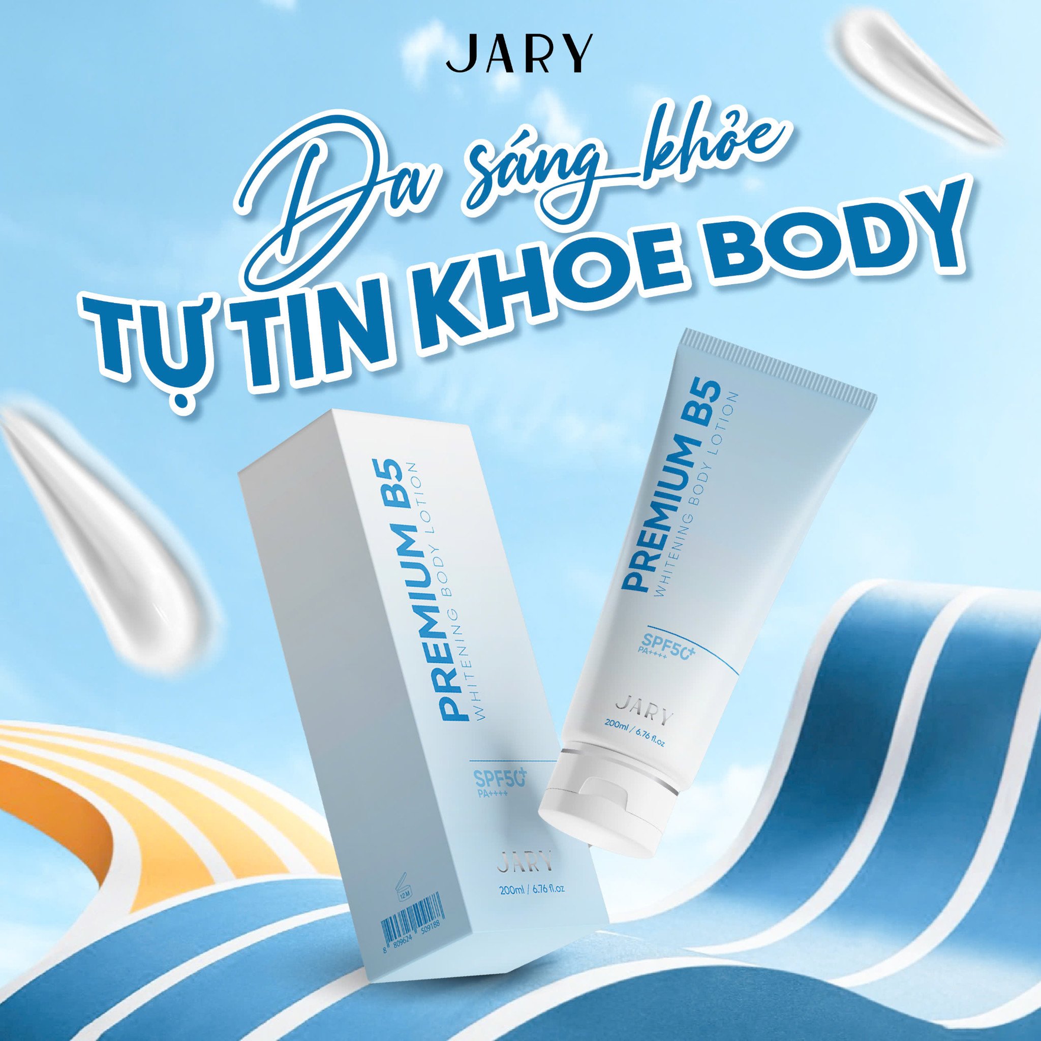 KEM DƯỠNG TRẮNG DA BODY B5 JARY PREMIUM B5 WHITENING BODY LOTION 200ML