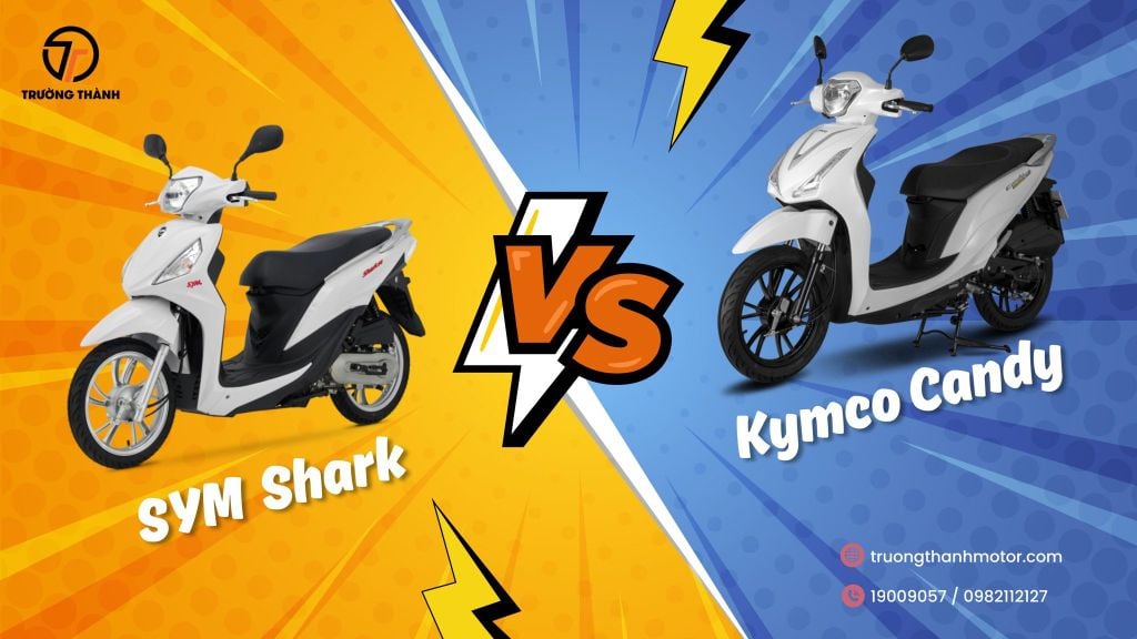 So sánh xe 50cc Kymco Candy và SYM Shark – Nên chọn xe nào?