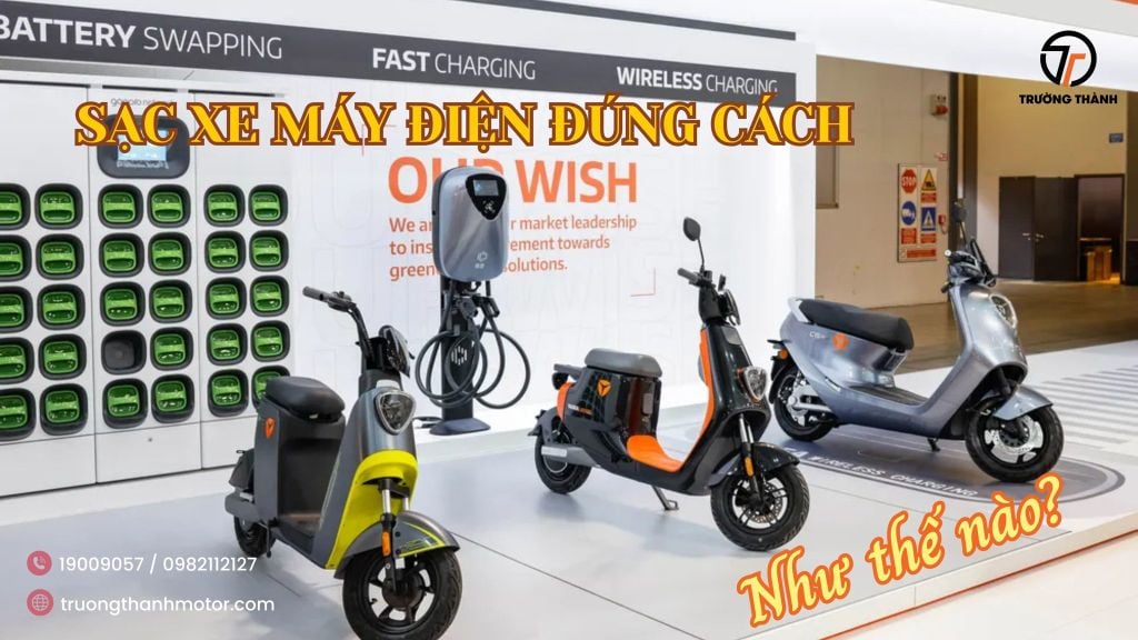 Sạc xe điện đúng cách để bảo vệ pin xe máy điện