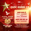[THÔNG BÁO] LỊCH NGHỈ LỄ QUỐC KHÁNH 2/9/2025