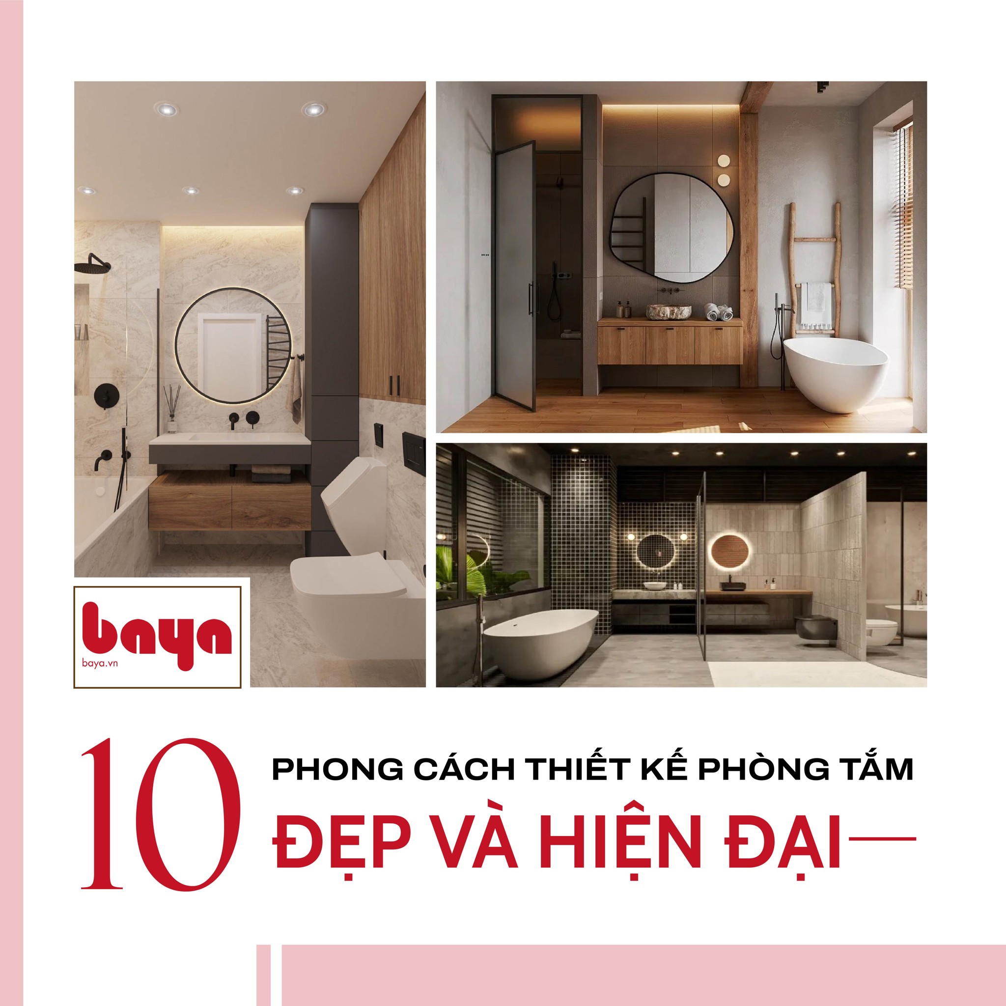 10 Phong Cách Thiết Kế Phòng Tắm Đẹp và Hiện Đại