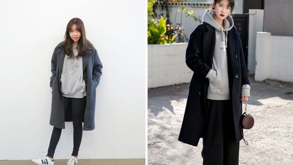 Áo khoác dáng dài với áo hoodie