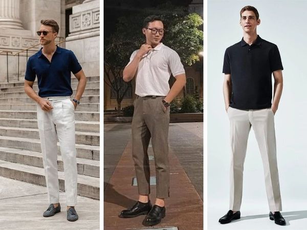 Áo polo + quần tây/quần kaki