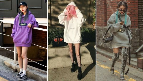 Cách phối áo hoodie nữ theo style giấu quần