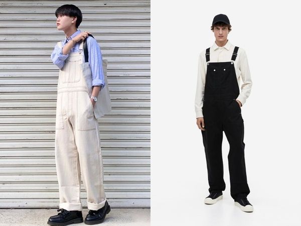 Quần yếm kết hợp cùng áo sơ mi
