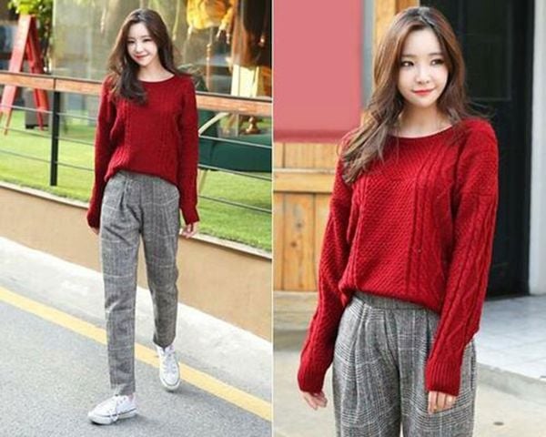 Mix với áo len