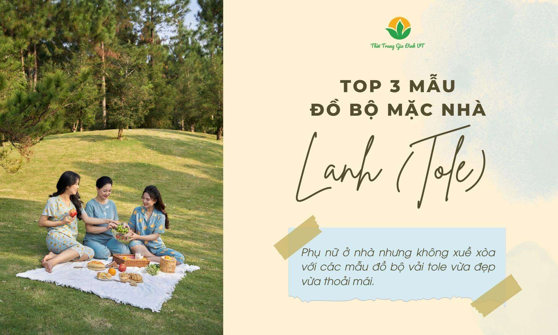 Top 3 mẫu đồ bộ mặc nhà vải tole đẹp, mềm mát