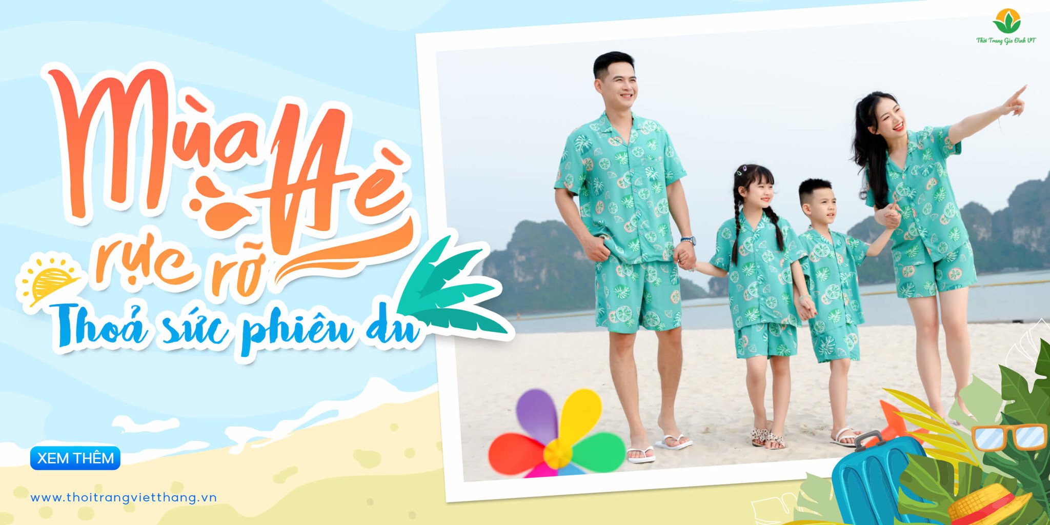Thời trang Việt Thắng ra mắt bộ sưu tập đồng phục gia đình đi biển 