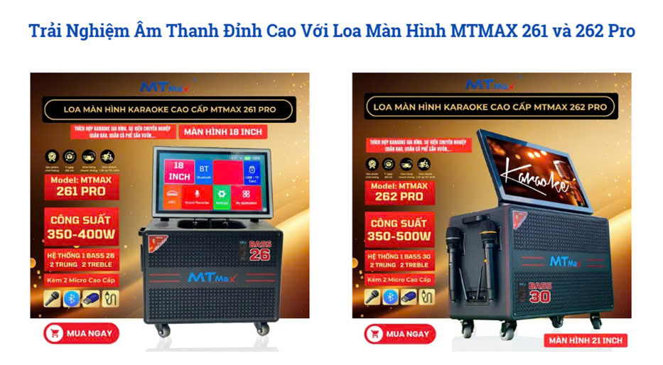 Trải Nghiệm Âm Thanh Đỉnh Cao Với Loa Màn Hình MTMAX 261 và 262 Pro