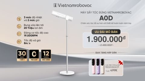 MÁY SẤY TÓC ĐỨNG VIETNAMROBOVAC A0D - 3 Mức Điều Chỉnh Nhiệt - Chăm Sóc Tóc Mềm Mại Bằng Ion Âm - Điều Chỉnh Góc 180 Độ