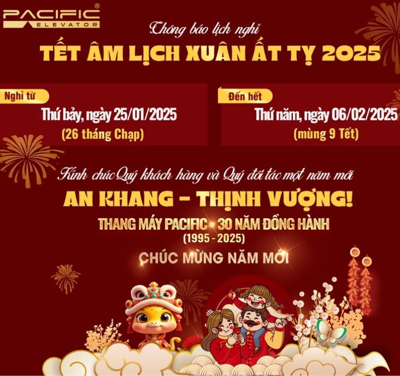 Thông báo lịch nghỉ Tết Nguyên Đán Ất Tỵ 2025