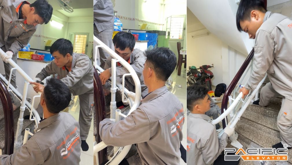 kỹ thuật Pacific lắp đặt thang ghế stairlift