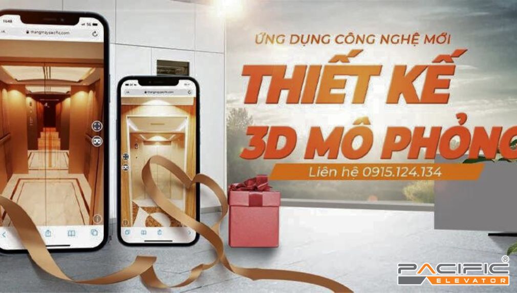 Thang máy Pacific lên bản vẽ cabin thang máy 3D để khách hàng dễ hình dung