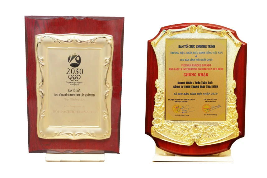 Cúp chứng nhận Công ty Thang Máy Pacific