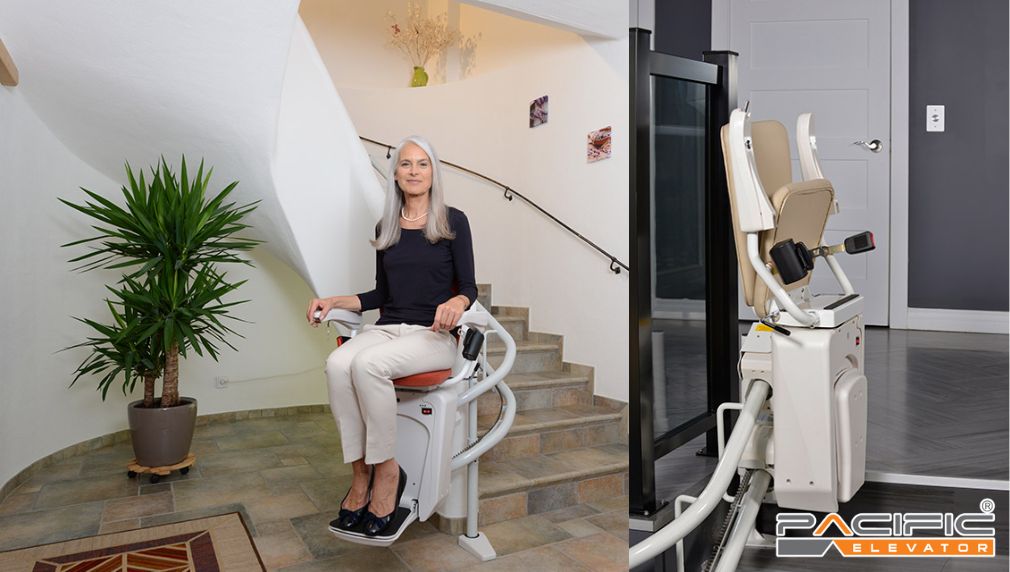 thang ghế stairlift có thể gấp gọn khi không sử dụng