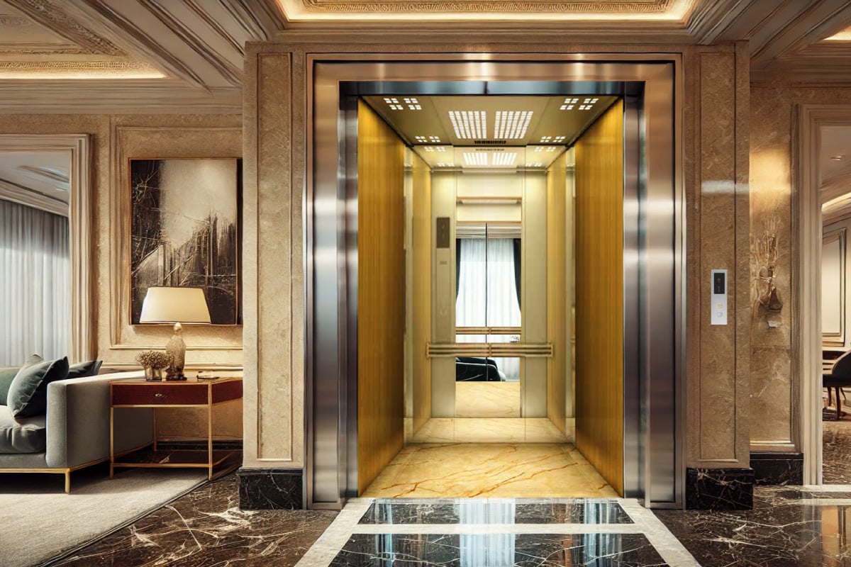 Hình ảnh mẫu cabin C06 thang máy Pacific sang trọng