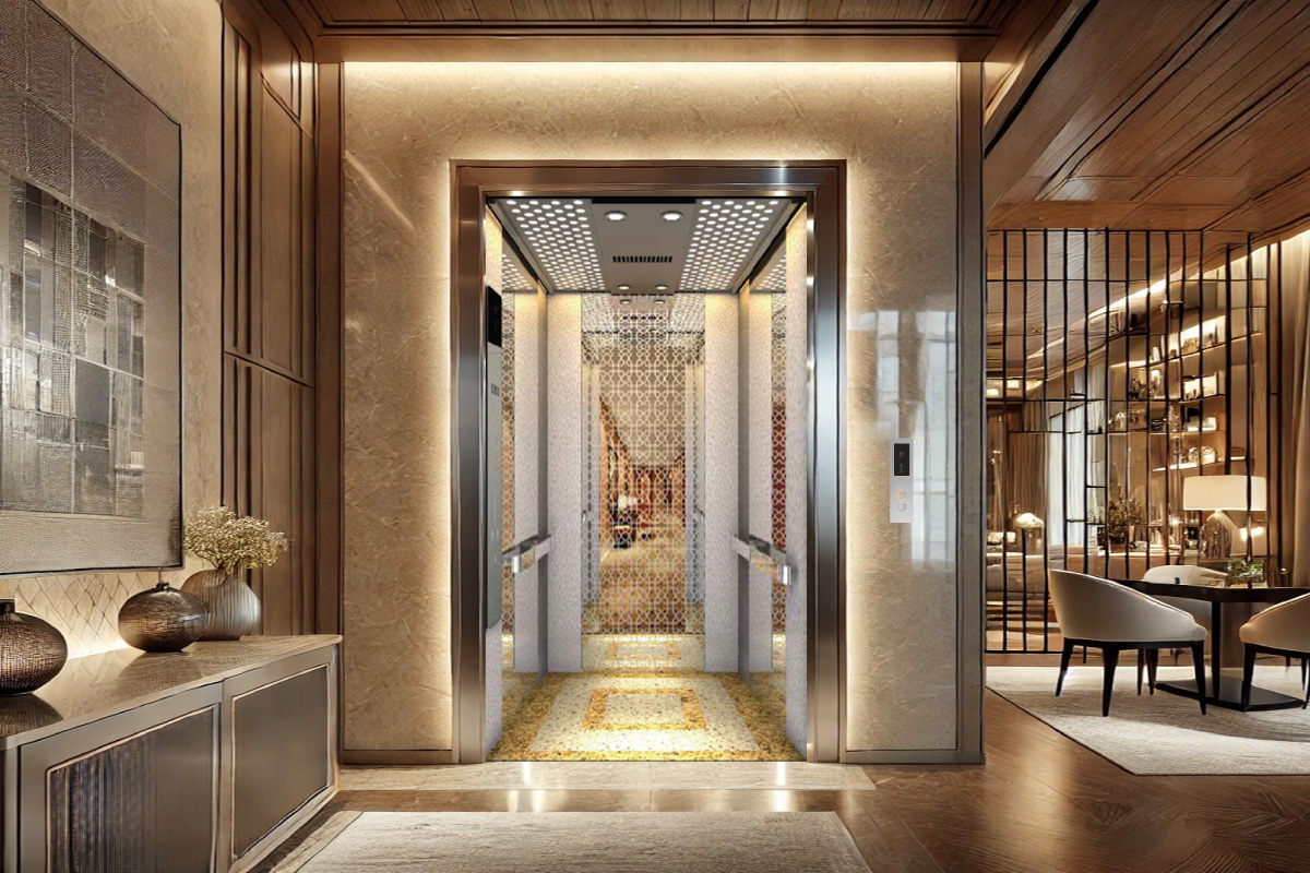 Hình ảnh mẫu cabin C06 thang máy Pacific sang trọng