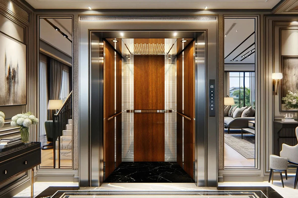 Hình ảnh mẫu cabin cao cấp OTP 04 thang máy Pacific sang trọng