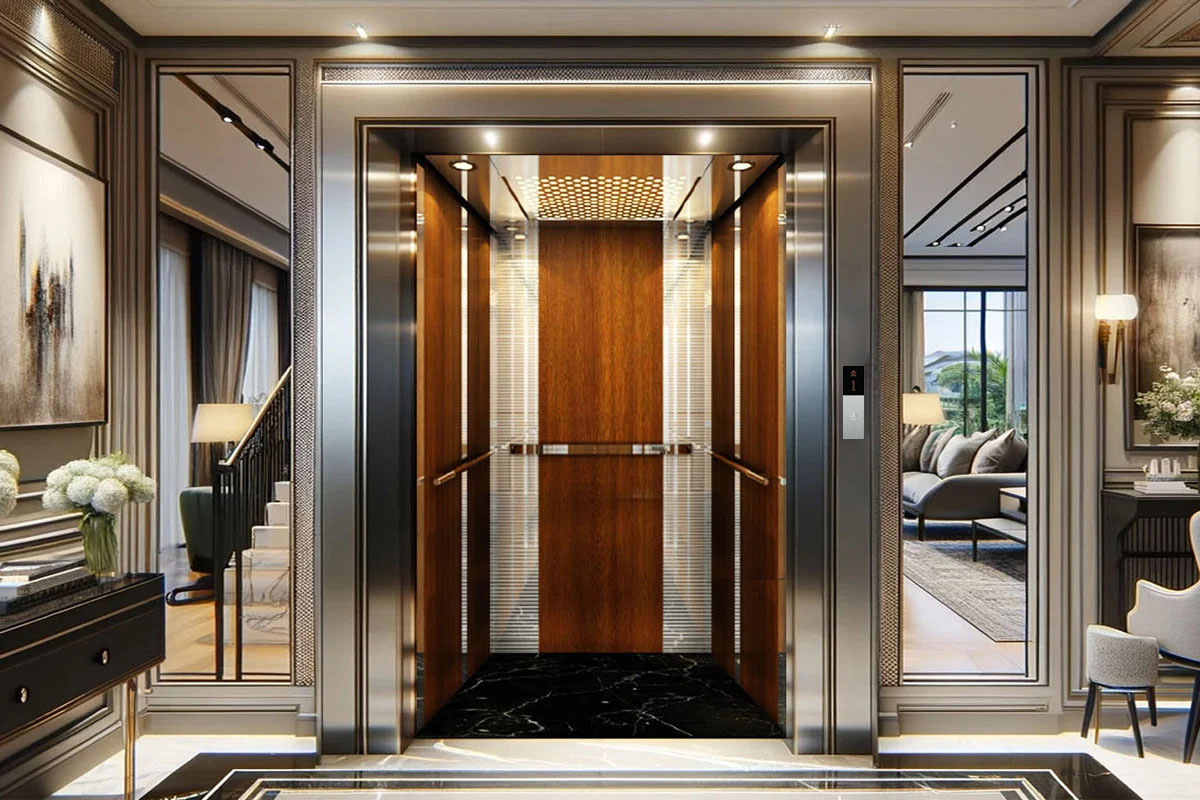 Hình ảnh cabin cao cấp OTP 02 thang máy Pacific sang trọng