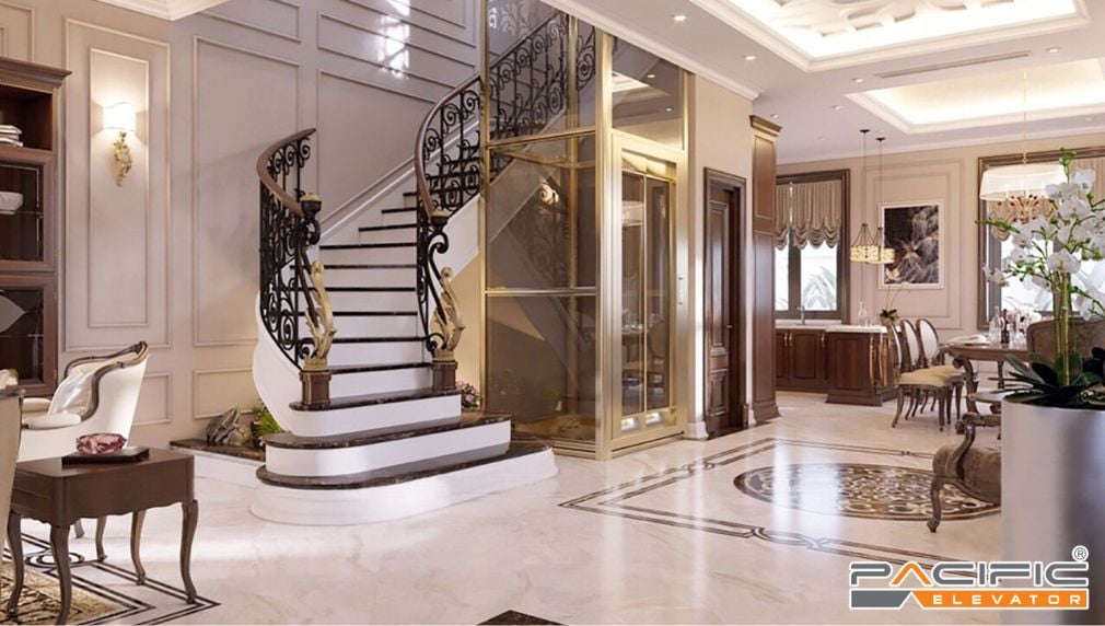 mẫu thang máy gia đình đẹp 2025