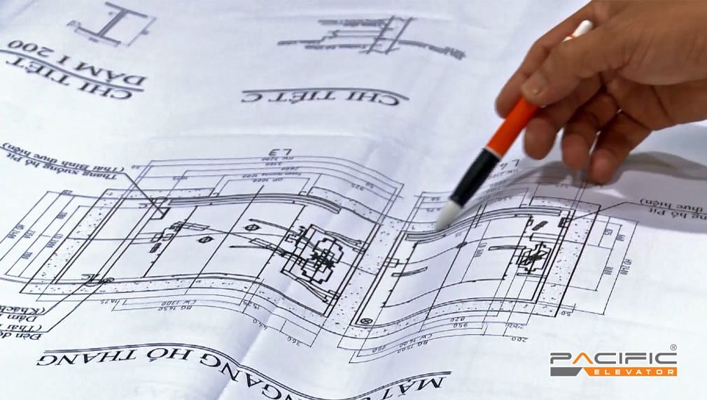 Thang máy Pacific - Hình ảnh bản vẽ kỹ thuật thang máy
