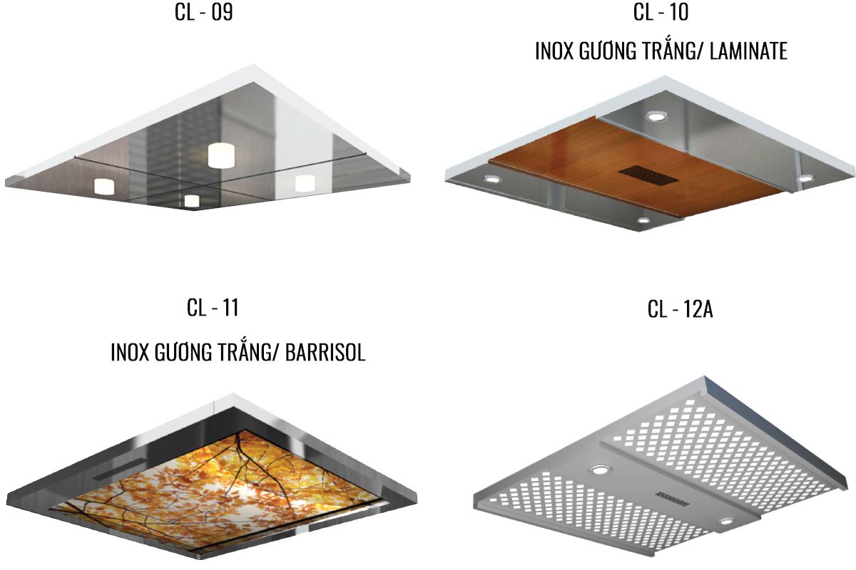 Các mẫu trần của Thang máy Pacific