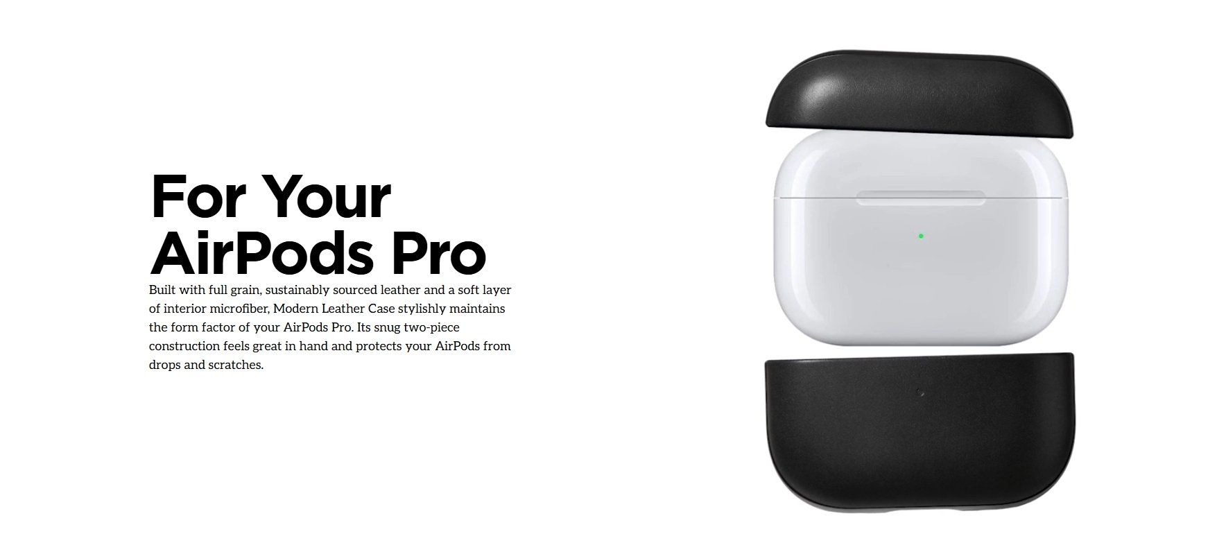 Ốp Bảo Vệ Nomad Modern Leather Cho AirPods Pro (2nd Gen) – Da Nomad