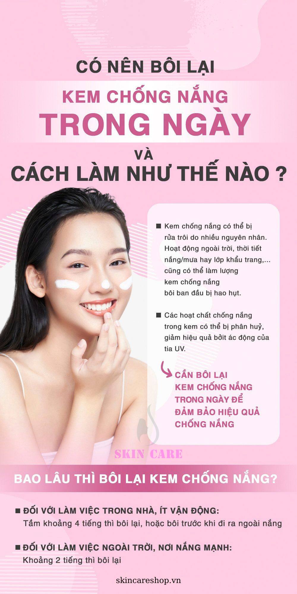 CÓ NÊN BÔI LẠI KEM CHỐNG NẮNG TRONG NGÀY VÀ CÁCH LÀM NHƯ THẾ NÀO?