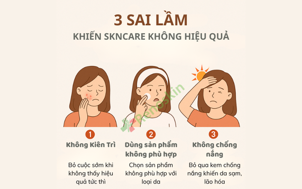 3 sai lầm phổ biến khiến skincare không hiệu quả và cách khắc phục