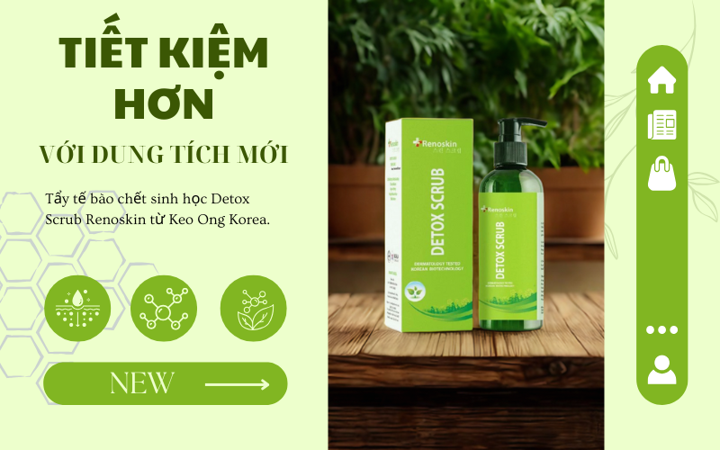 Tẩy tế bào chết Detox Scrub Renoskin – Phiên bản dung tích mới, tiết kiệm hơn