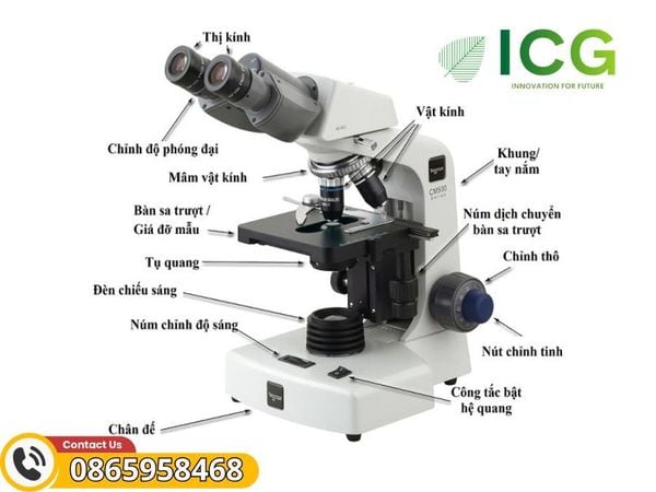 Cấu tạo cơ bản của kính hiển vi quang học